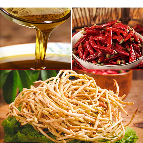 ingredients for oil chili pepper with houttuynia cordata